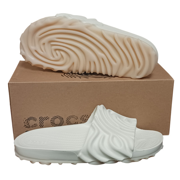 Salehe Bembury x Crocs Pollex Slide Parsnip 208685-1MC Fingerprint Design M10W12 - Picture 10 of 15